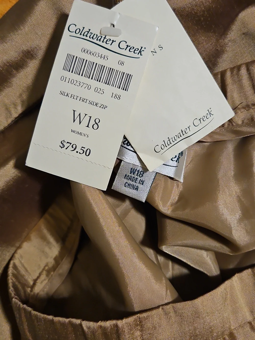 Coldwater Creek Silk Pants in Champagne 18W NWT - Picture 5 of 5